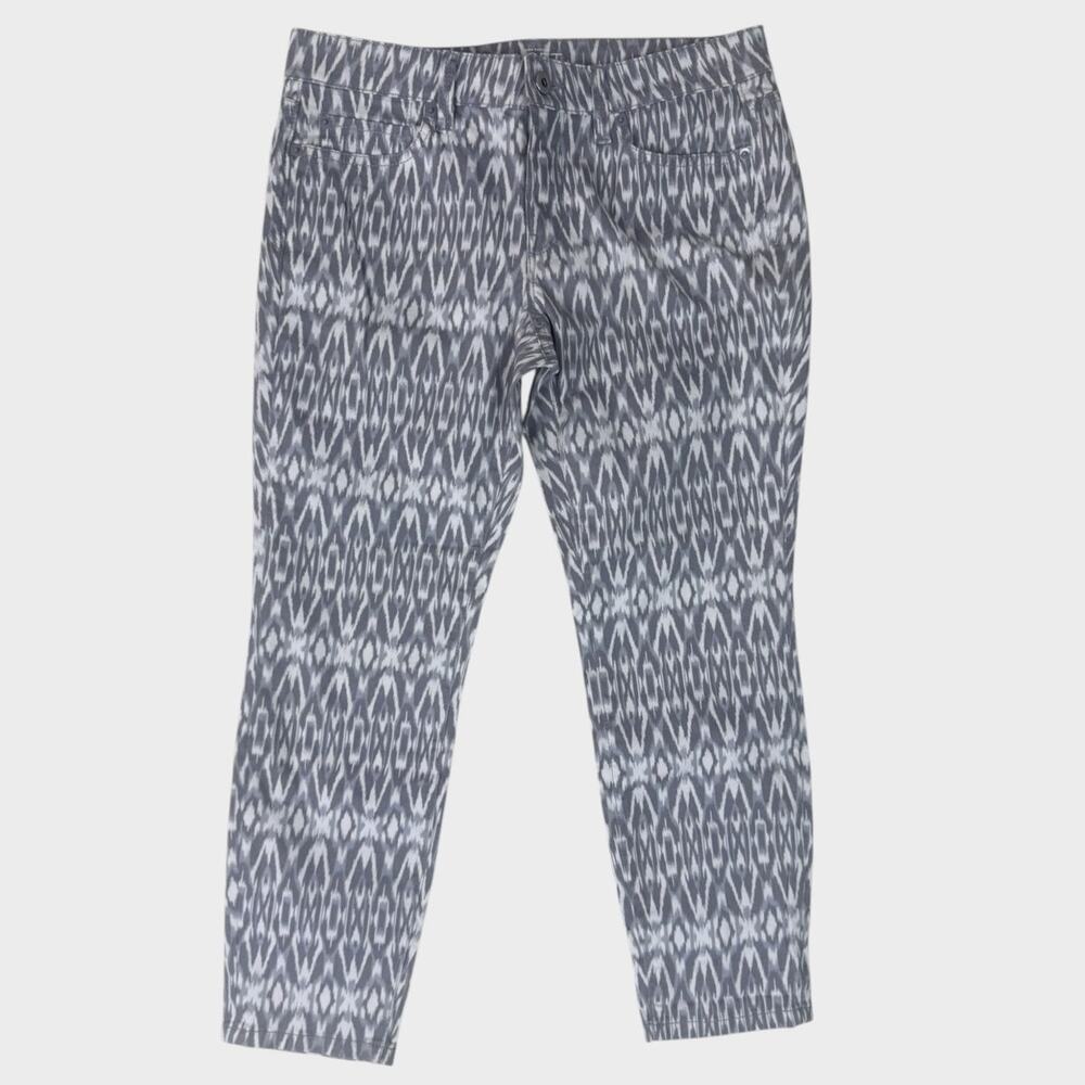 Ann Taylor LOFT Womens Gray Print Pattern 6P Modern Ankle Pants